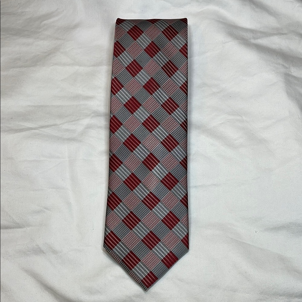 ESPN College Gameday Red and Gray Checkered Tie